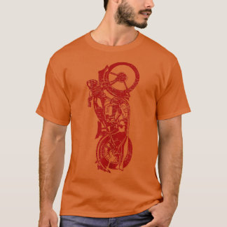 Classic Biker Vintage Retro Black Motorcycle Red M T-Shirt