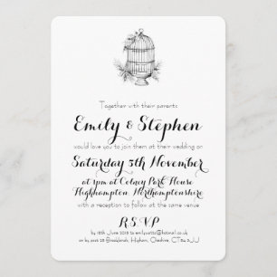 Classic Birdcage Personalized Wedding Invitation