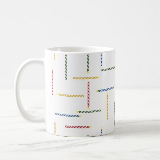 Classic Birthday Candles - White Coffee Mug (Left)