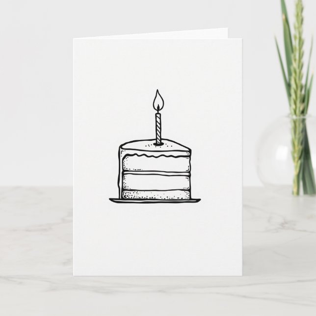 Classic Birthday Monochrome Card (Front)