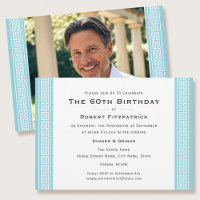 Classic Birthday Party Custom Age Photo Blue