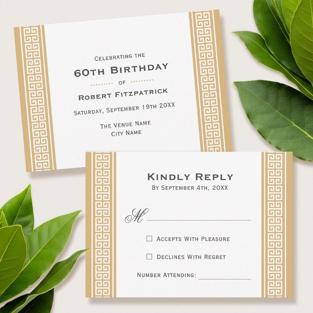 Classic Birthday Party Gold RSVP Response Card (Creator Uploaded)