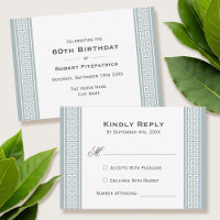 Classic Birthday Party Grey RSVP Response Card