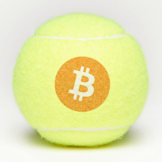 Classic bitcoin logo tennis balls