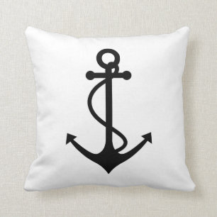 Classic Black Anchor Cushion