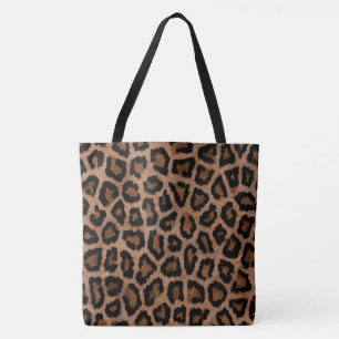 Classic Black and Brown Leopard Spot Print Tote Bag