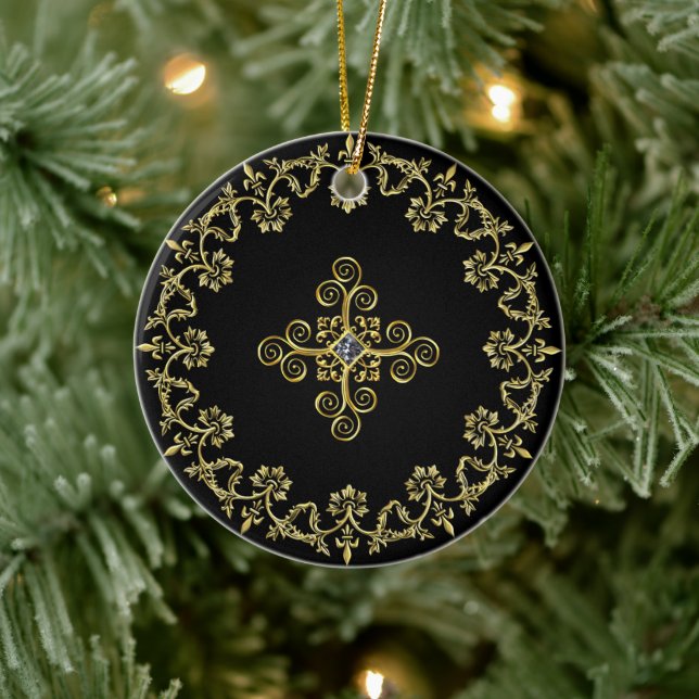 Classic Black and Gold Ceramic Tree Decoration (Tree)
