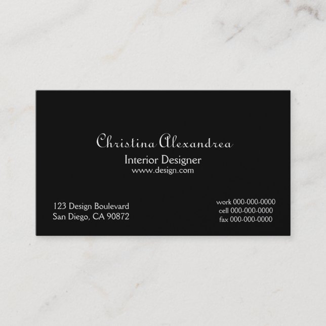 Classic Black and Gold Damask Business Card (Front)