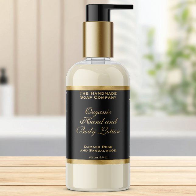 Classic Black and Gold Foil Cosmetics Bottle Label (Creator Uploaded)