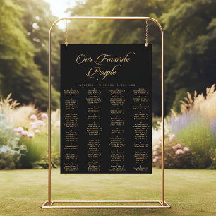 Classic Black and Gold Printable Seating Chart