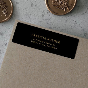 Classic Black and Gold Wedding Address Return
