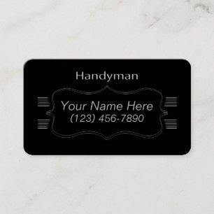 Classic Black and Grey Handyman Business Card