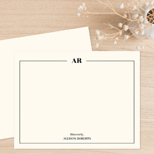 Classic Black and Ivory Monogram Card