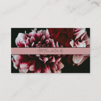Classic Black and Pink Peonies  Enclosure Card