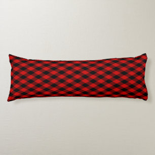 Classic Black and Red Diamond Pattern Body Cushion