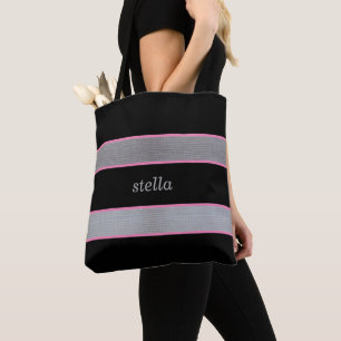 Classic Black and Silver Tote Bag
