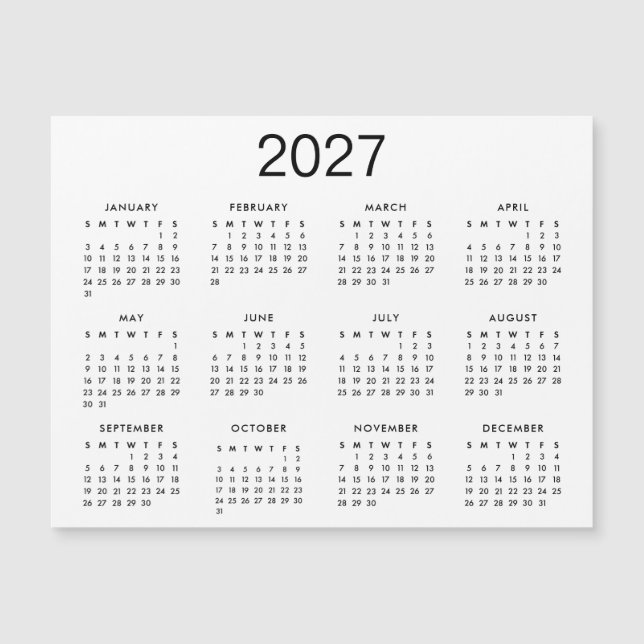 Classic Black And White 2025 Calendar (Front)
