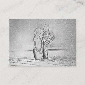 Classic Black and White Ballet Shoes Dancer Business Card