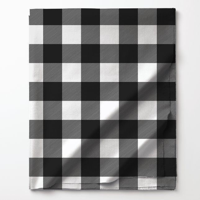 Classic Black and White Buffalo Plaid Pattern Fabric (Creator Uploaded)