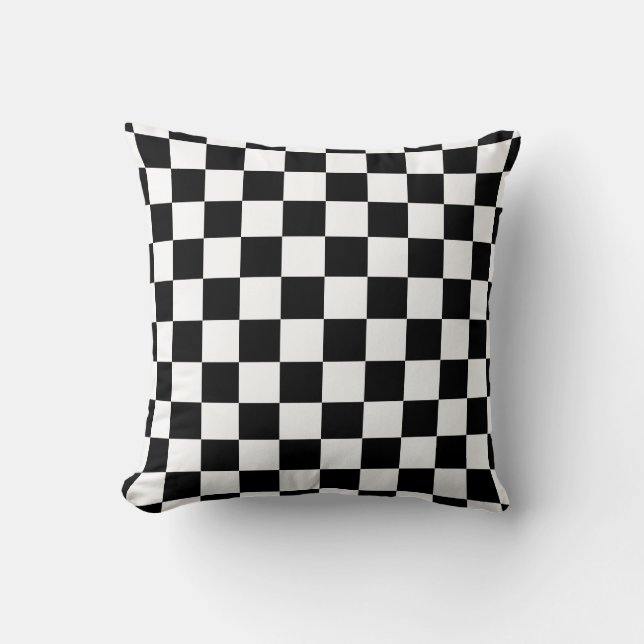 Classic Black and White Checker Cushion (Front)