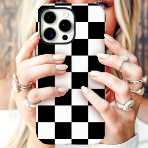 Classic Black and White Chequerboard iPhone 16 Pro Max Case