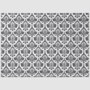 Classic Black and White Damask Textile Pattern Tissue Paper
