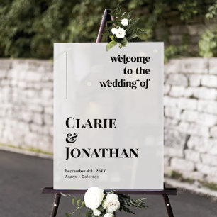 Classic Black and White Disco Wedding Welcome  Acrylic Sign