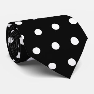 Classic Black and White dots seamless pattern Tie