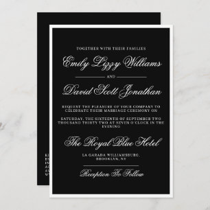 Classic Black and White Elegant QR  Invitation