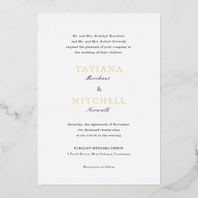 Classic Black and White Elegant Wedding (Front)