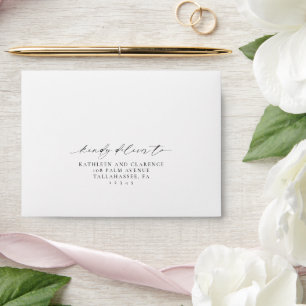 Classic Black and White Elegant Wedding Envelope