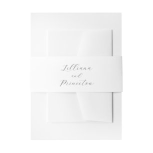 Classic Black and White Elegant Wedding Invitation Belly Band