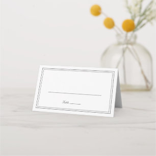 Classic Black and White Elegant Wedding Place Card