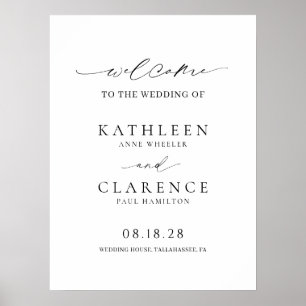 Classic Black and White Elegant Wedding Poster