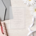 Classic Black and White Elegant Wedding Vellum Invitations<br><div class="desc">Classic black and white wedding invitation featuring a simple and minimal design with your monogram at the top and your event details surrounded by a double border.  The fonts alternate between and elegant script,  a traditional serif and minimalist sans serif fonts.  This invitation is great for a formal wedding.</div>