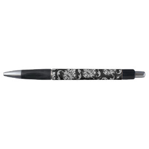 Classic Black and White Floral Damask Pattern