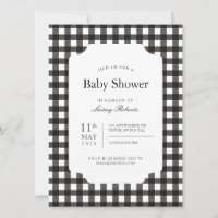 Classic Black and White Gingham Plaid Checkerboard