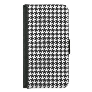 Classic Black and White Houndstooth Pattern Samsung Galaxy S5 Wallet Case