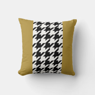 Classic black and white houndstooth with monogram cushion