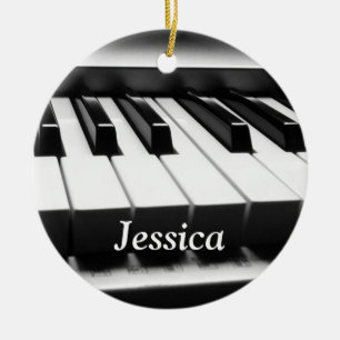 Classic Black and White Keyboard Ceramic Tree Decoration