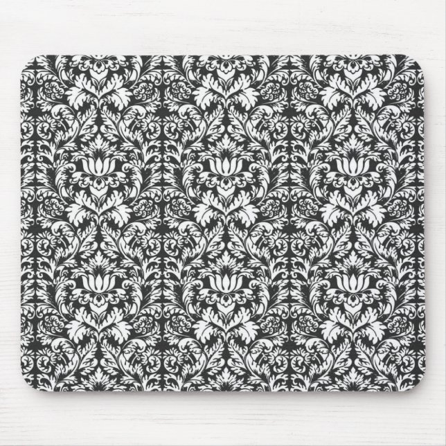 Classic Black and White Lace Pattern Mouse Pad (Front)