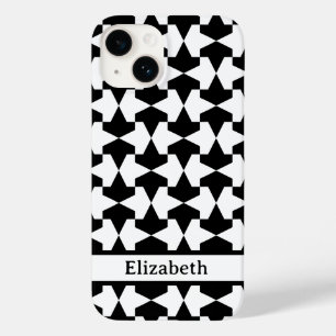 Classic Black and White Mamluks Pattern Name Case-Mate iPhone 14 Case