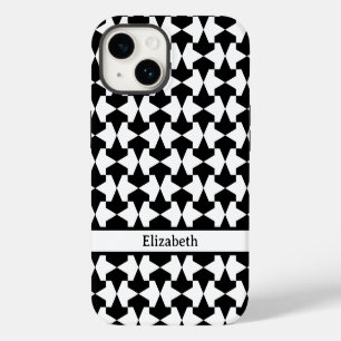 Classic Black and White Mamluks Pattern Name iPhone 14 Case