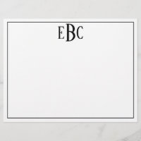 Classic Black and White Modern Monogram W/Attrib
