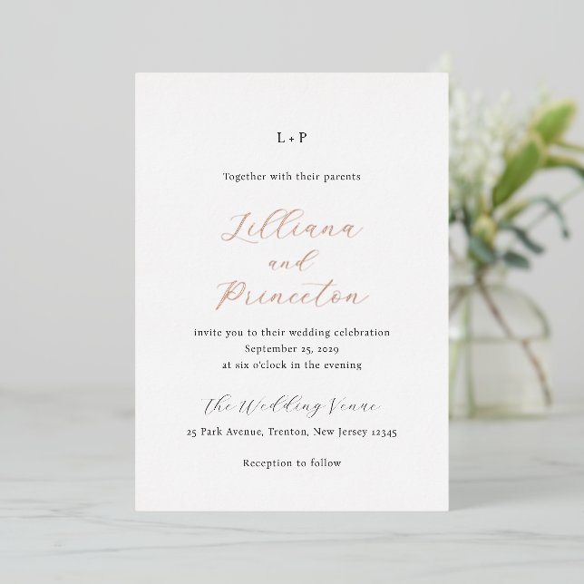 Classic Black and White Monogram Elegant Wedding (Standing Front)