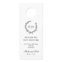 Classic Black and White Monogram Wreath