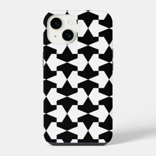 Classic Black and White Muslim Mamluks Pattern iPhone 14 Case