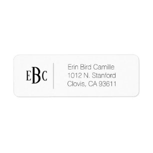 Classic Black and White Personalised Address