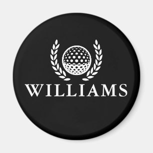 Classic Black And White Personalised Name Monogram Magnet