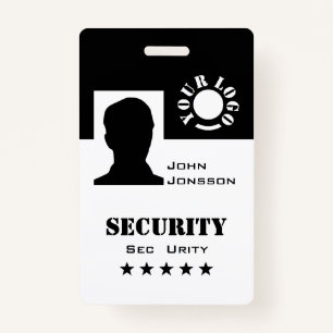 Classic Black and White Photo Logo Code Template  ID Badge